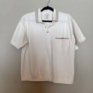 VTG David Taylor Mens Classic Fit Short Sleeve Collared Polo Shirt White Size XL